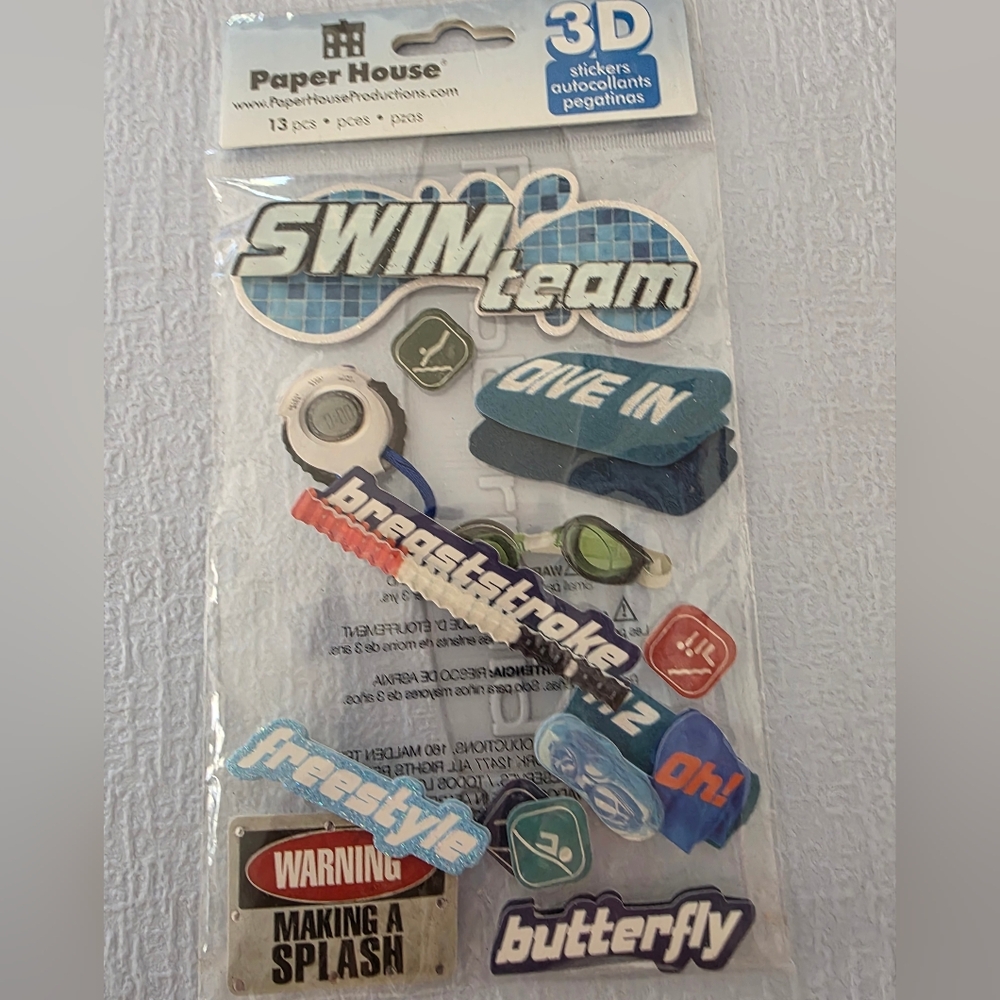 3 D SWIM SCRAPBOOK STICKERS